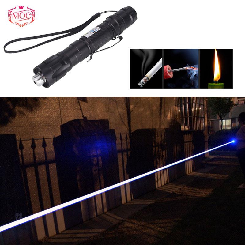 High Power 450nm Focus Visible Blue Beam Laser Pointer Pen Laser Torch 0.5MW 