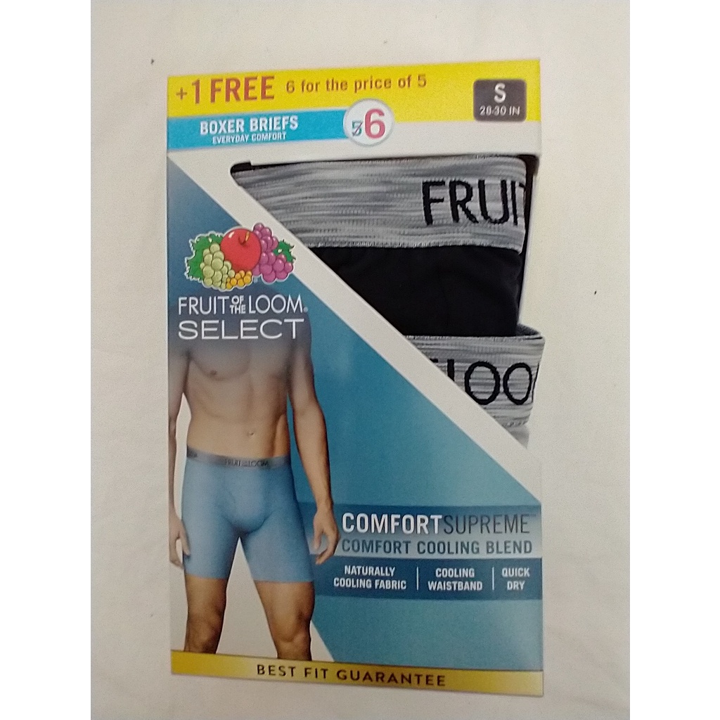 Fruit of the Loom Select Boxer Briefs 5+1 Pack Comfort Supreme Cooling ...