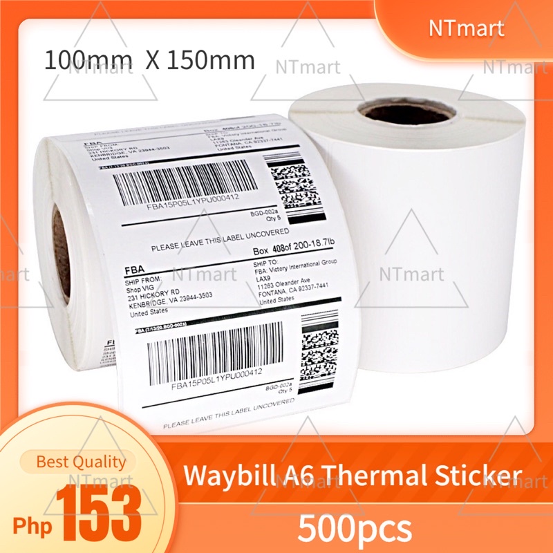 Ntmart A Waybill Thermal Sticker Pcs Roll X Mm Shopee