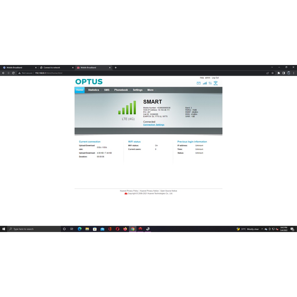 Huawei B525S-65A Openline Latest firmware a.k.a Black/white mamba Optus — view 3