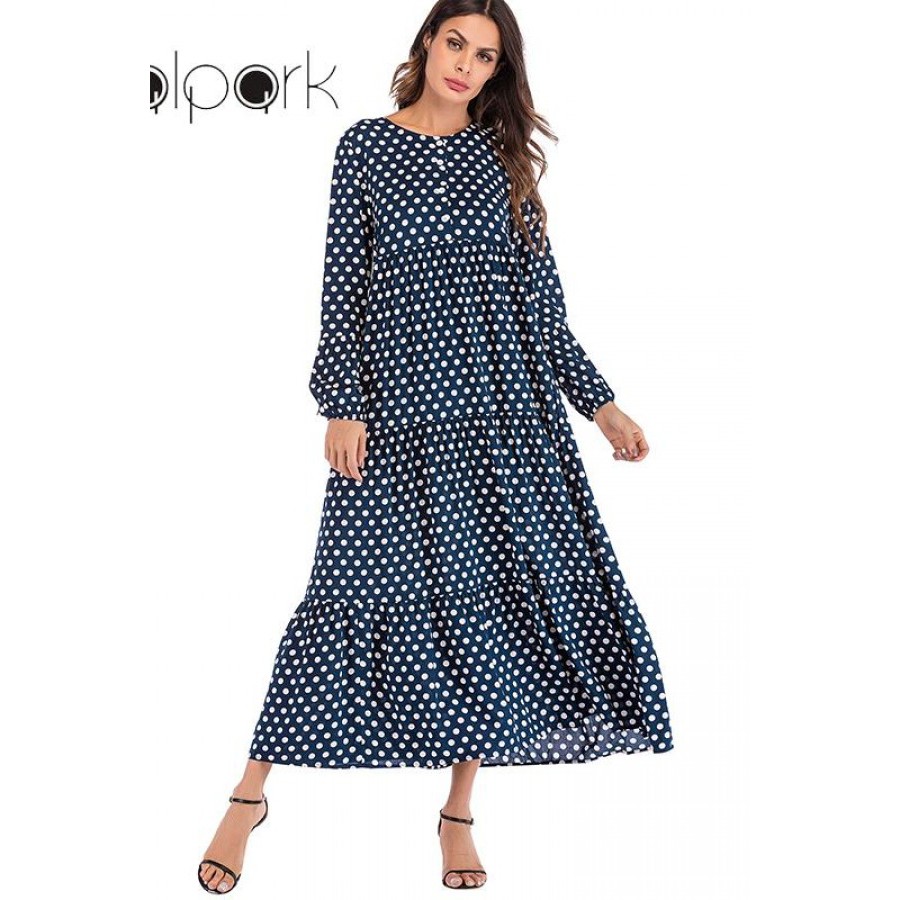 polka dot boho dress