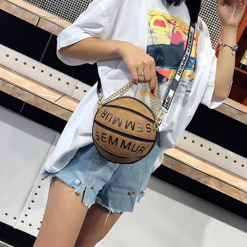 basketball shaped mini shoulder bag