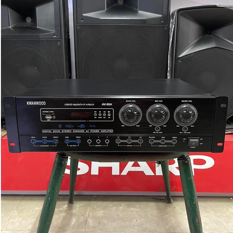 AV88A karaoke amplifier with Bluetooth, USB, SD card, and FM 300watts