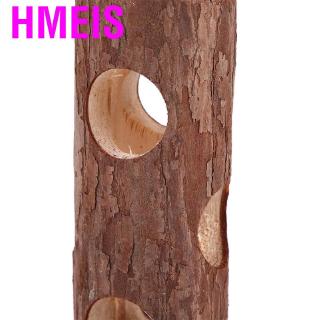 Hmeis Wooden Animal Tunnel Exercise Tube Chew Toy for Rabbit Ferret Hamster Guinea Pig
