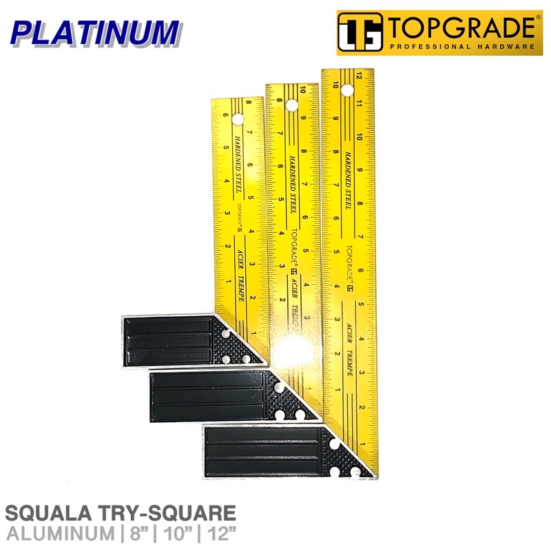 Try Square L Square Angle Ruler (Iskwala) Squala Aluminum | 8” 10” 12 ...