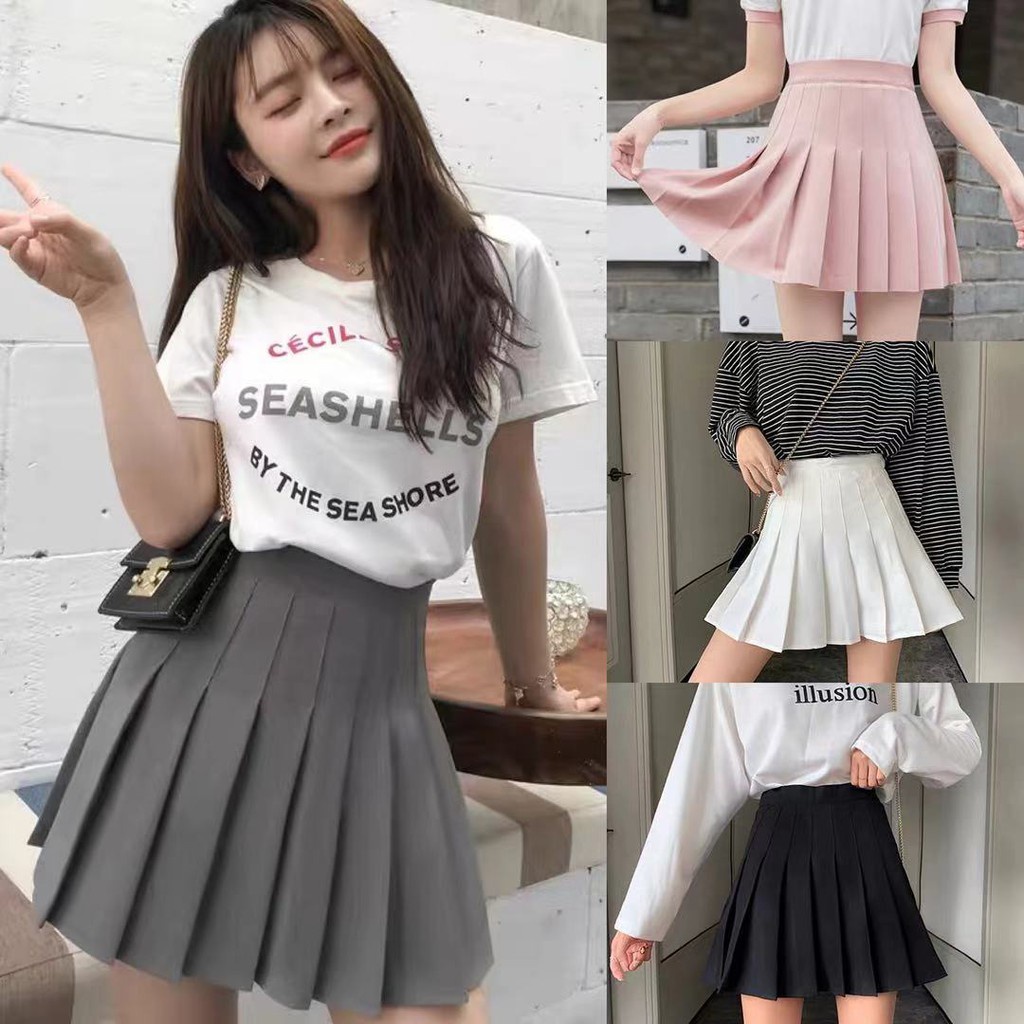 Nb Korean Jk Skirt Fashion A Line Pleated Tennis Skirts Shopee Philippines