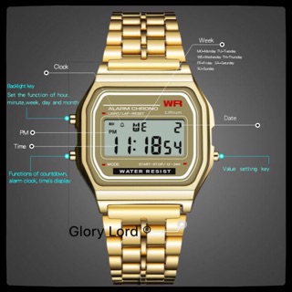 「Glord」5Style Led Digital Casio Vintage Stainless Steel Unisex Watch #7