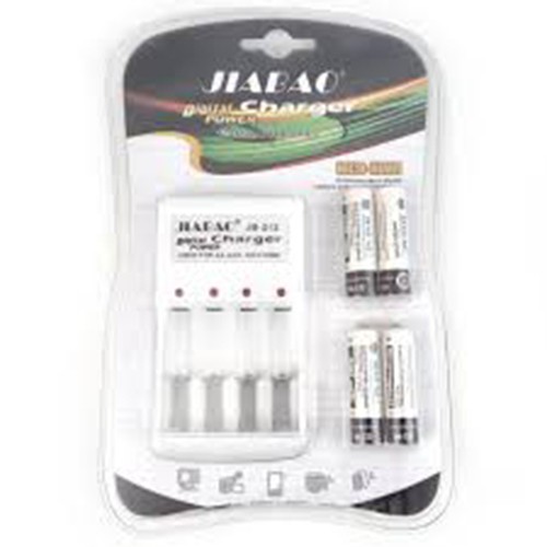 JIABAO JB212 Digital Power Charger with 4pcs Rechargeable Batteries