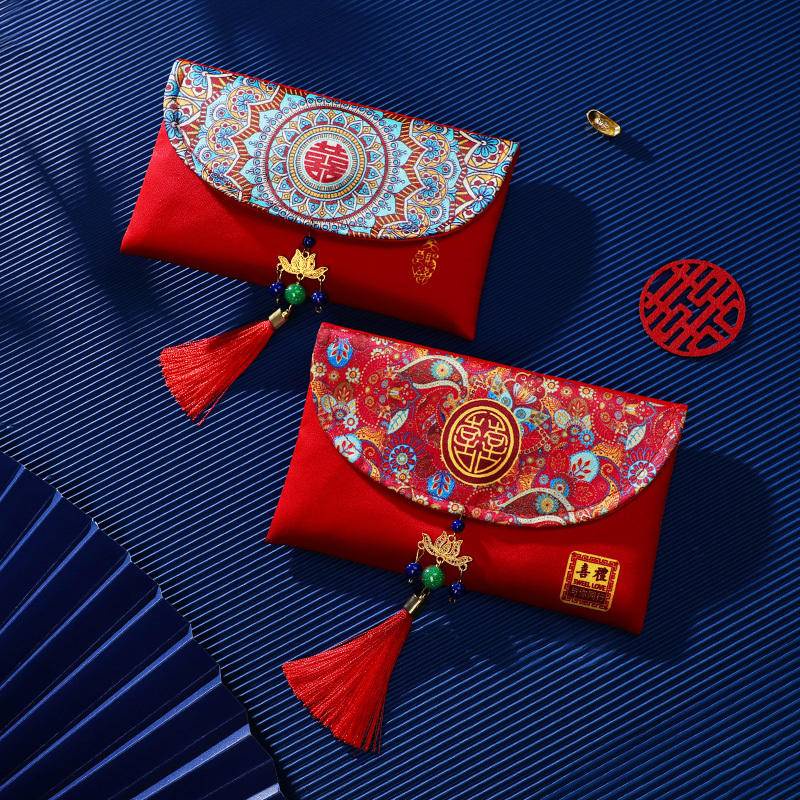 Angpao Wedding Red Packet Cloth 2022 Angpow Long Money Envelope Bag ...