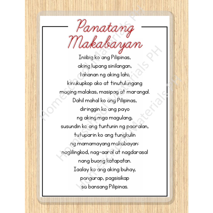 Panatang Makabayan Activities