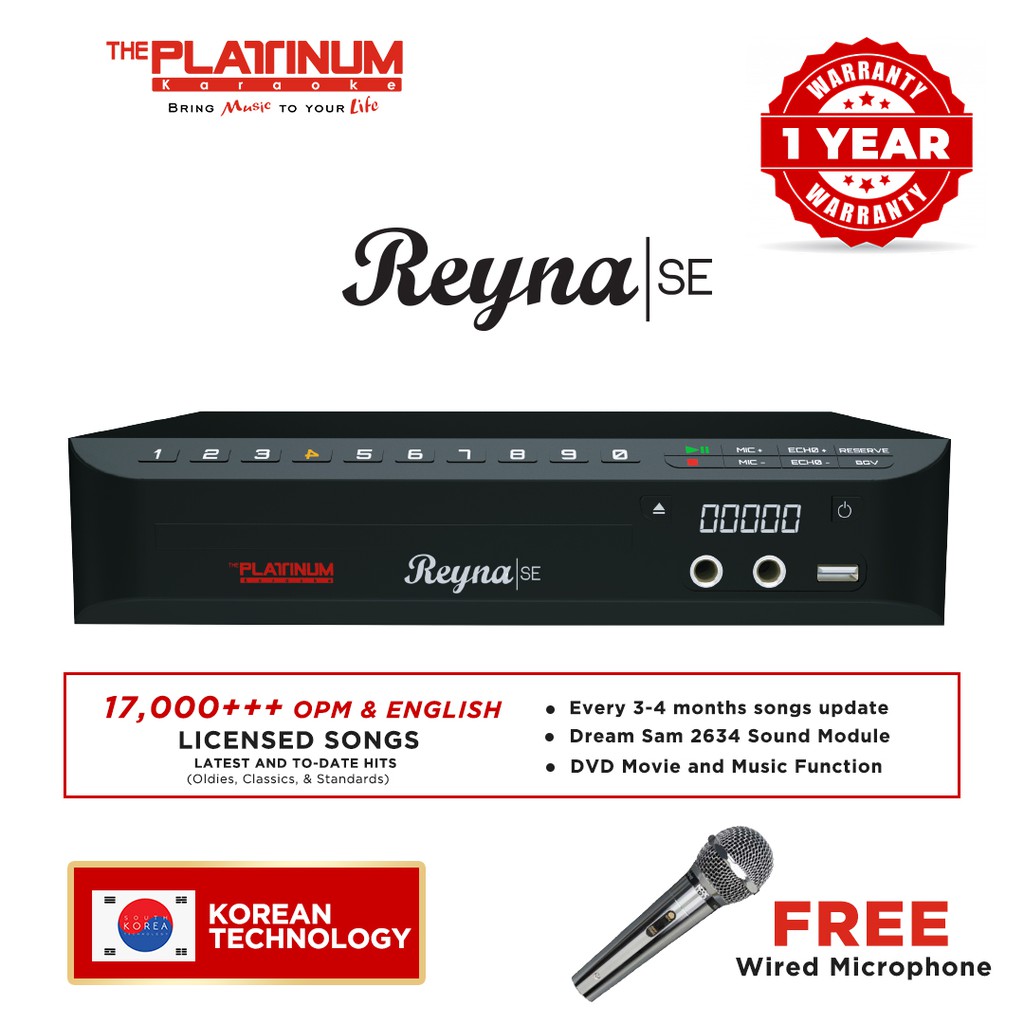The Platinum Reyna SE Professional Karaoke Player With 17,000+ songs