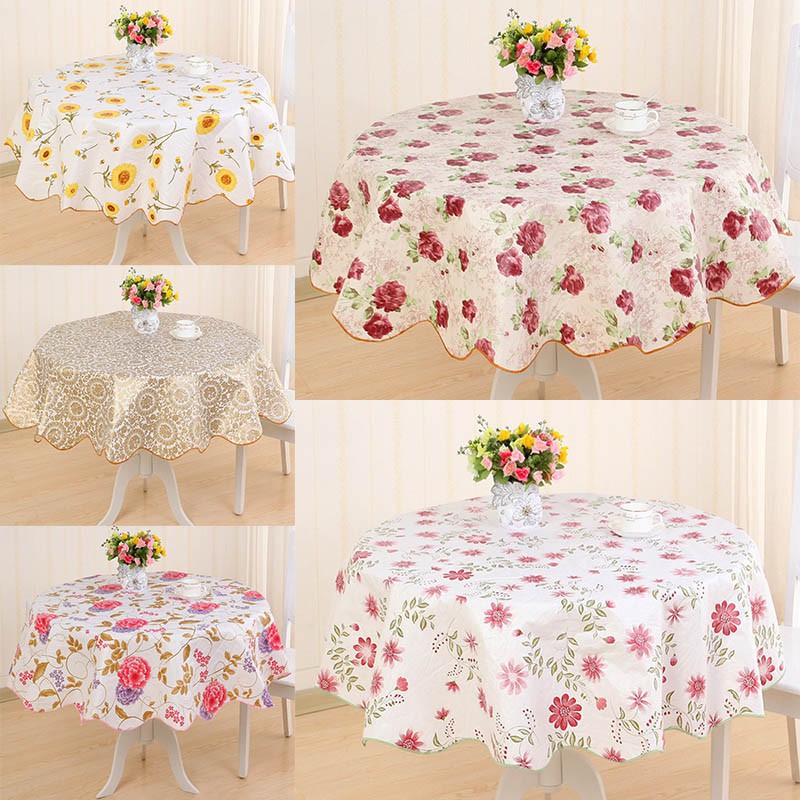 Round printed simple plastic waterproof tablecloth Shopee Philippines