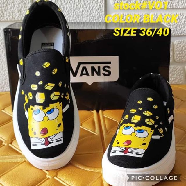 vans slip on spongebob