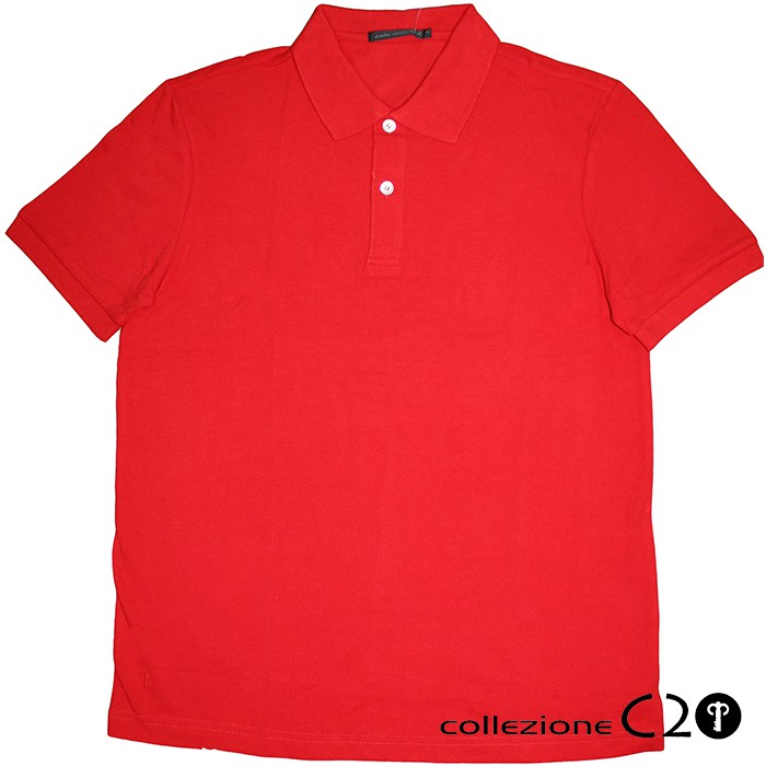 COLLEZIONE C2 PCMT1K026 RED PLAIN PIQUE Pique Polo Shirt Men Regular ...