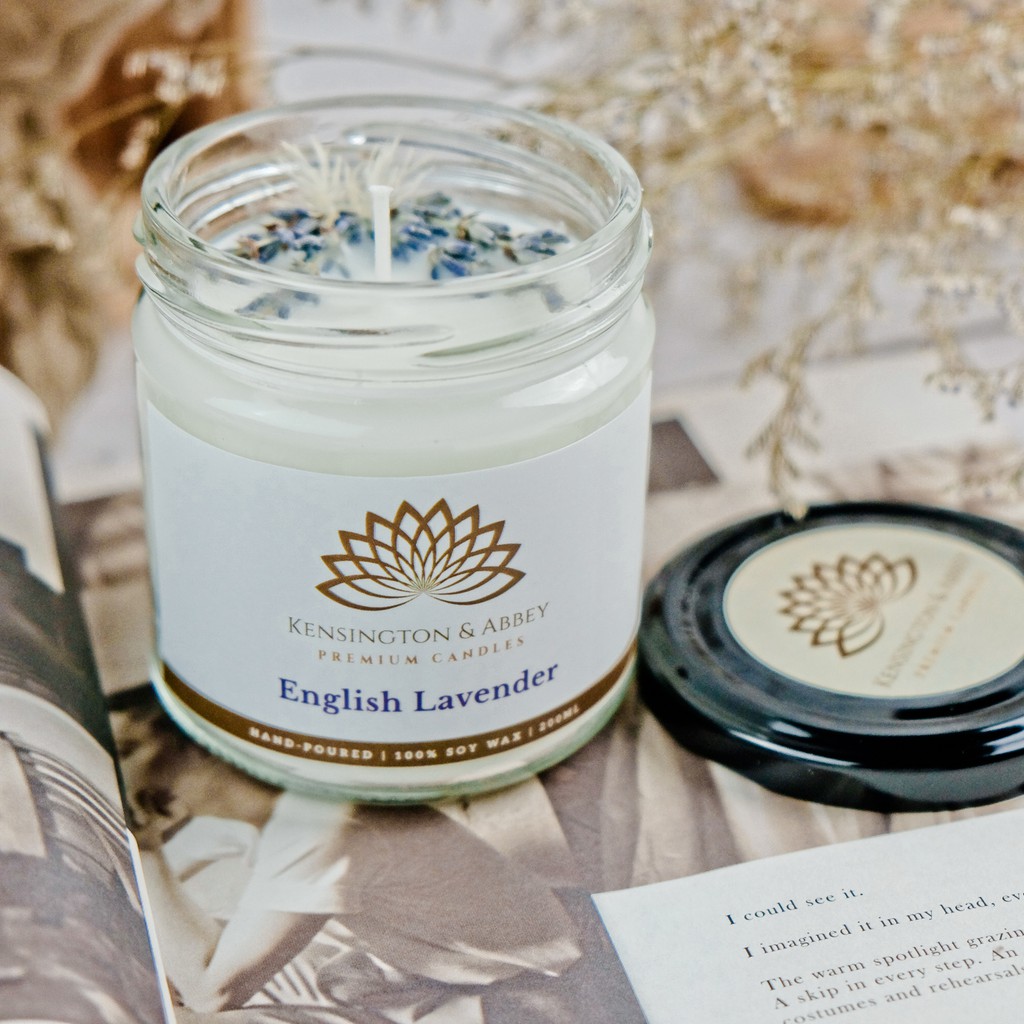 Kensington & Abbey Premium Candles - English Lavender 200 ML - Scented Soy Wax Candle #1