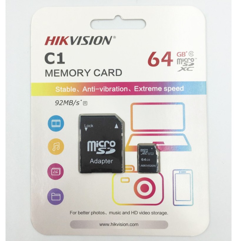 Hikvision Micro Sd Memory Card W Adapter 32gb 64gb 128gb Shopee Philippines