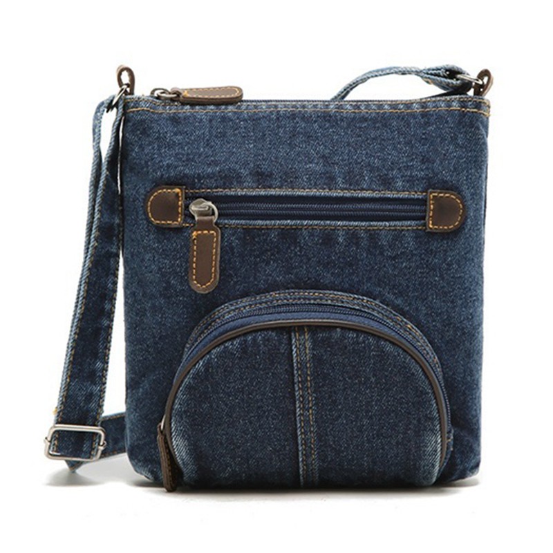 blue jean crossbody purse