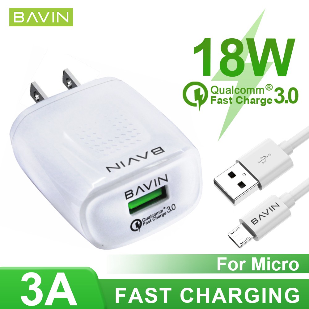 BAVIN Fast Charging Wall Charger PC357 Adapter 3.1A 18W 3.0