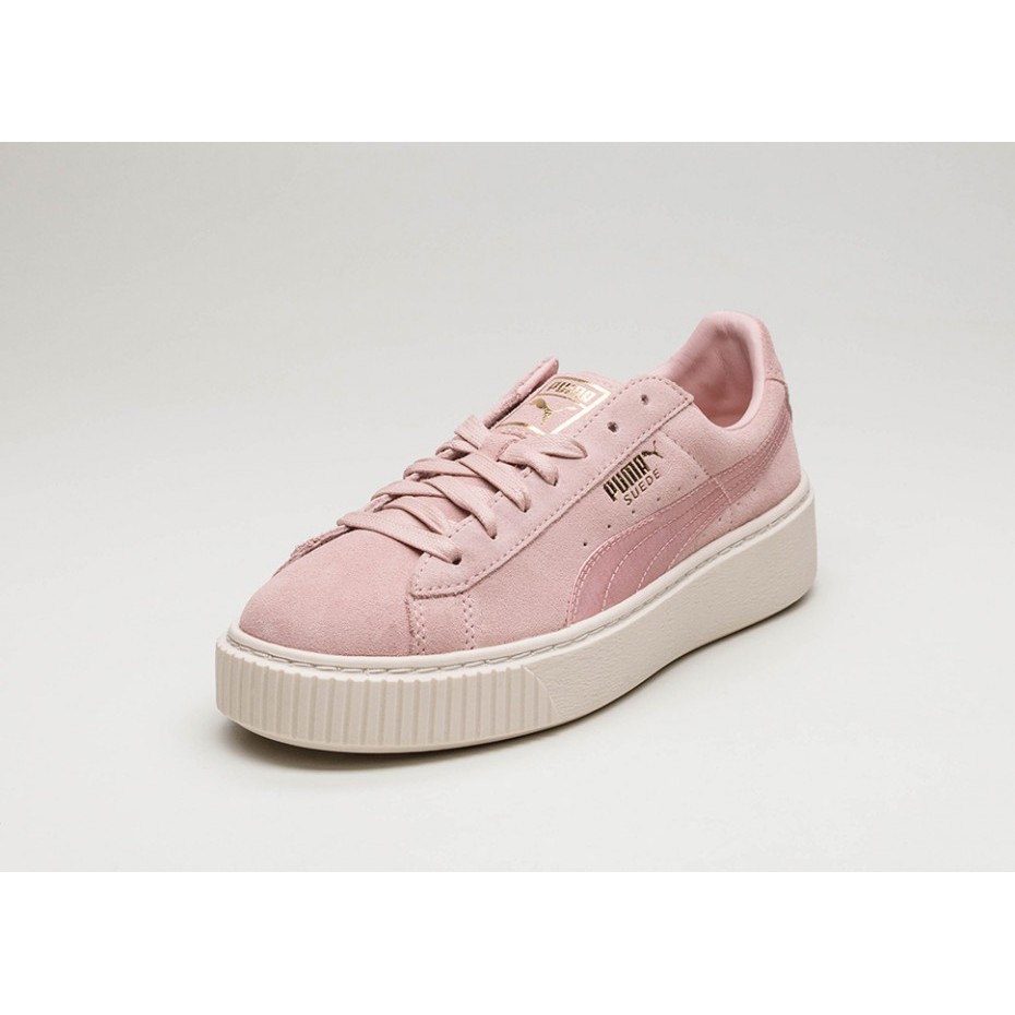 puma suede platform white