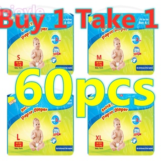 Buy1 Take1 60Pcs XL baby diaper pants small for Pants Unisex Ultra Thin Breathable  tape diaper
