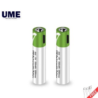2pcs AAA Size Battery High Capacity 1.5V 550mWh Ni-NH USB Type-C Rechargeable 3A Batteries Cell 3AST