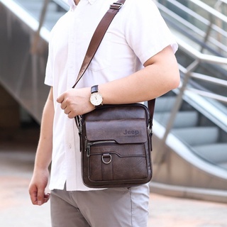 Casual Retro Jeep Men Handbags Shoulder Messenger Briefcase PU Leather Backpacks Ready Stock COD #4