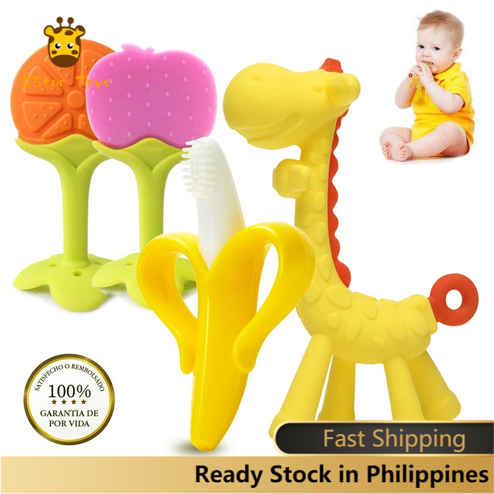 【Ready Stock】▤Baby Silicone Training Toothbrush Safe Toddle Teether Chew Toys Gift