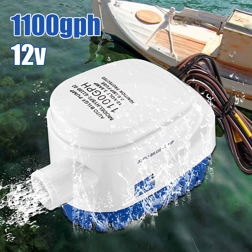 1100GBH Automatic Bilge Water Pump 12V Auto Submersible Boat Pumps with BuiltIn Auto Float