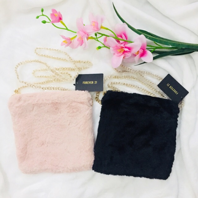 forever 21 fur sling bag