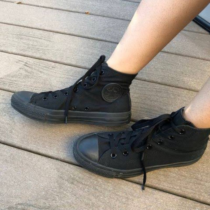 converse all black high cut