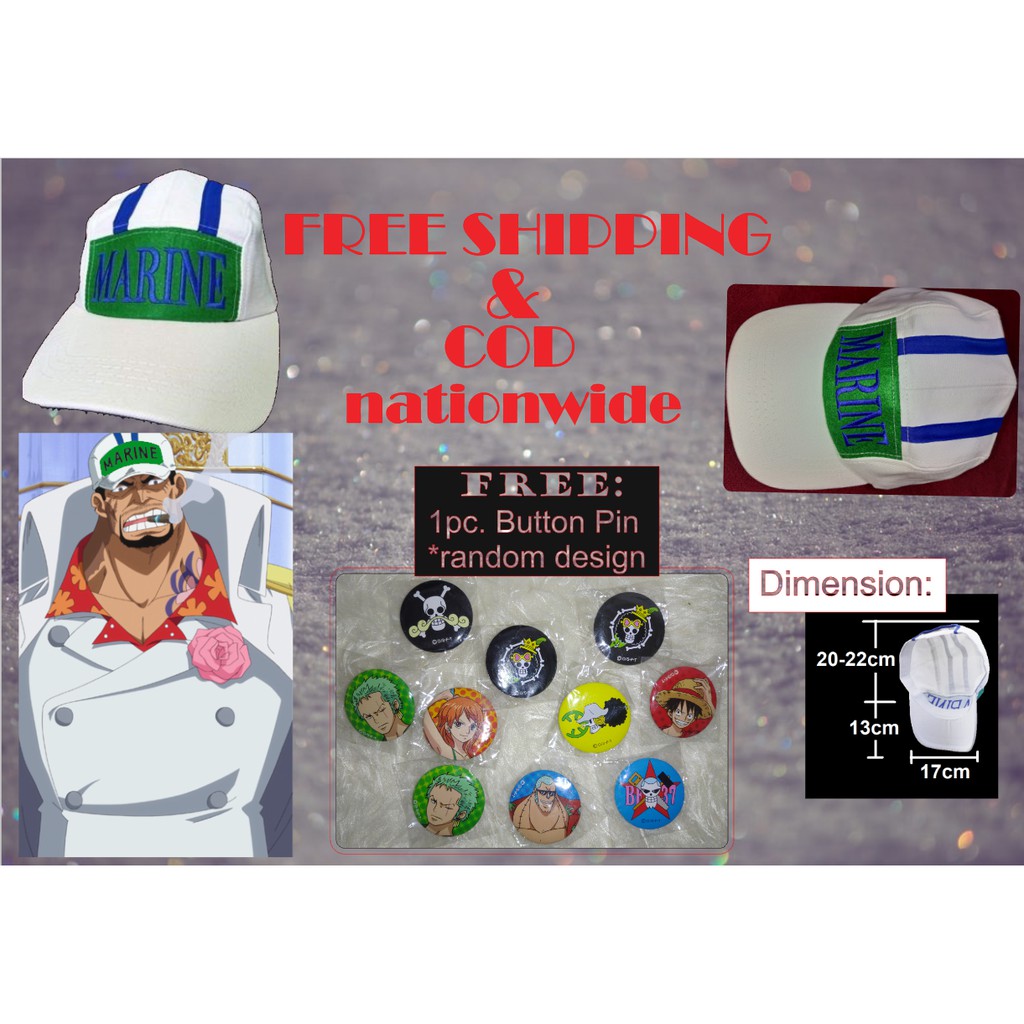 Marines Cap One Piece Anime Shopee Philippines
