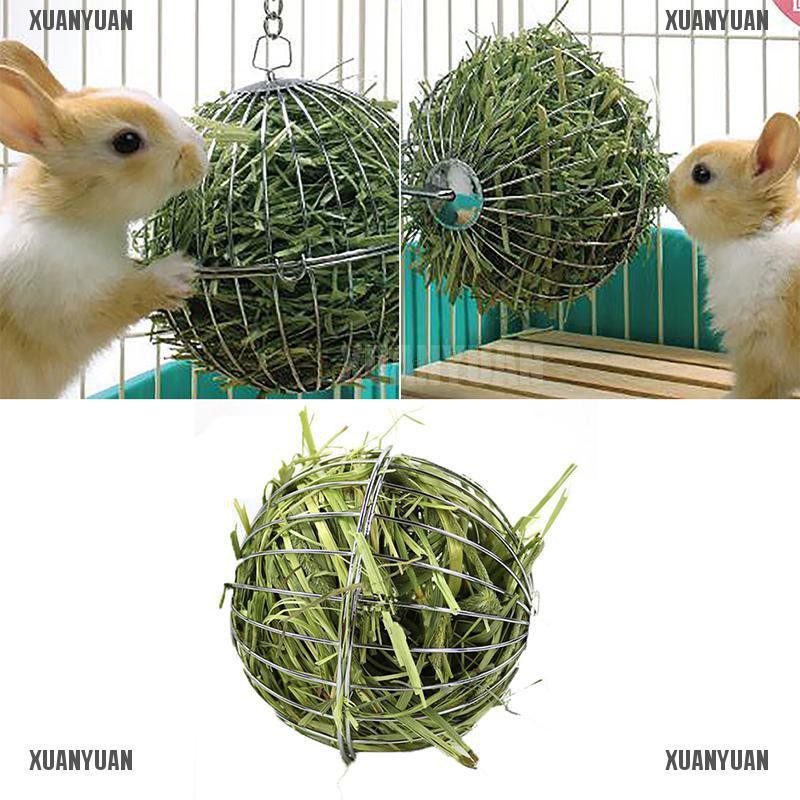 Xuanyuan 1pc Stainless Steel Rabbit Feeder Ball Animal Bunny Hay