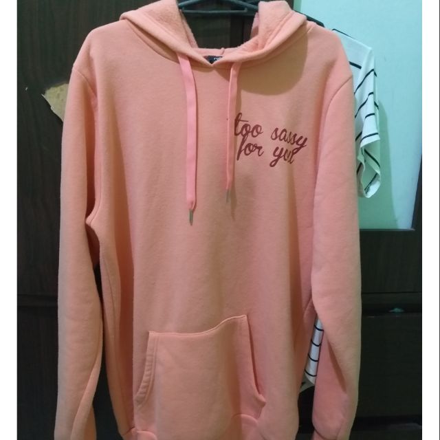 salmon pink hoodie