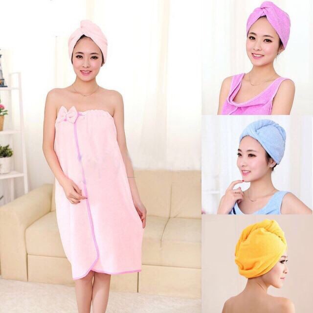 Kids Microfiber Hair Drying Bath Towel Cap Spa Wrap Bath Shopee