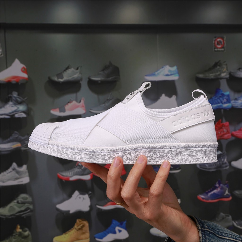 adidas slip on all white