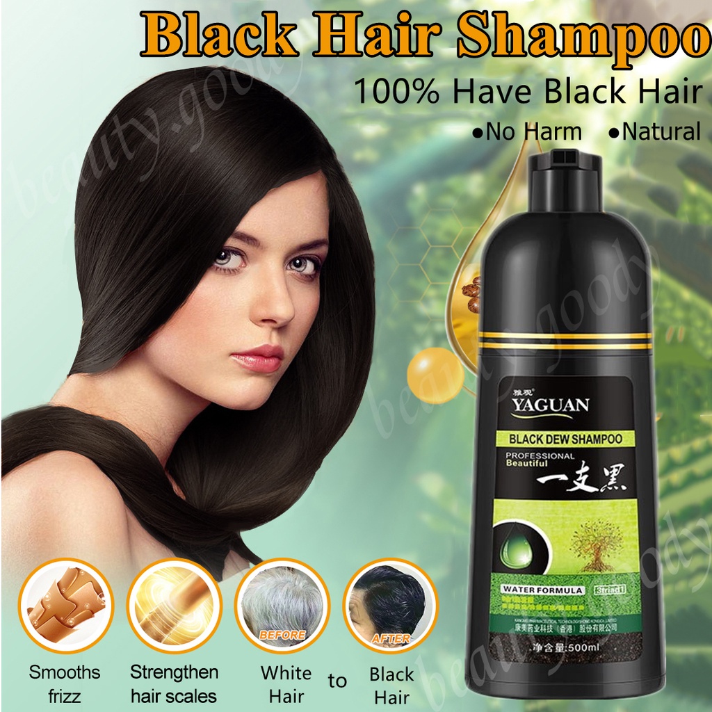 500ML Black Hair Shampoo Hair Dye Shampoo Turn White Hair Into Black