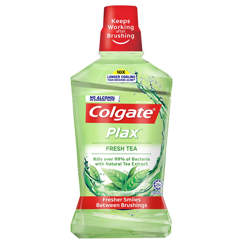 Colgate Plax Antibacterial Mouthwash Fresh Tea Mild Flavor 500mL ...