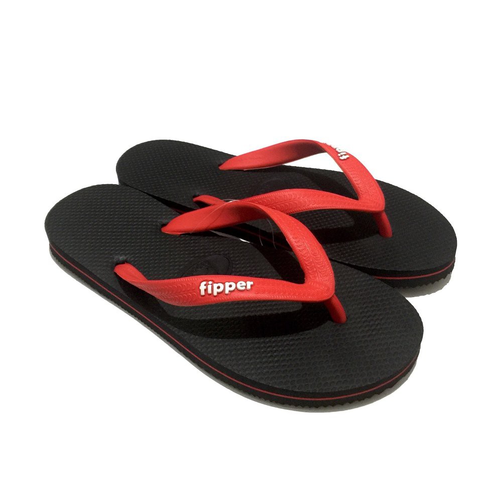 black and red slippers