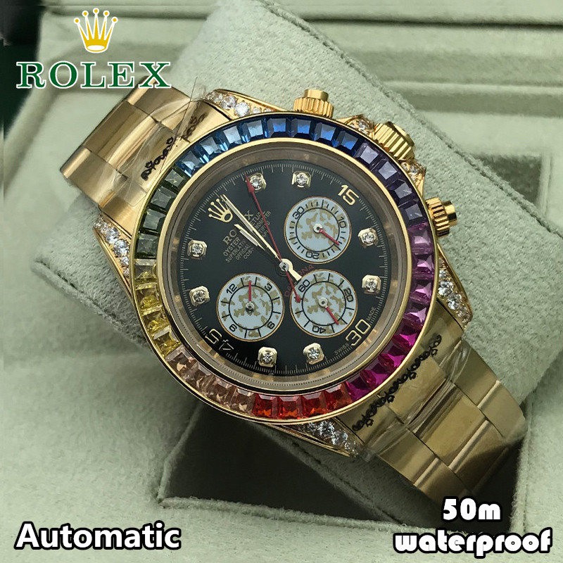 ROLEX Daytona Automatic Watch For Men Women Pawnable Original Water Proof Stainless Steel Rose Gold