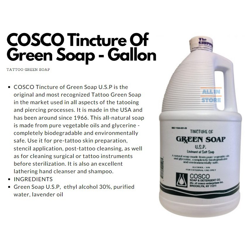 Allinstore COSCO Tincture Of Green Soap Gallon (Tattoo Green Soap