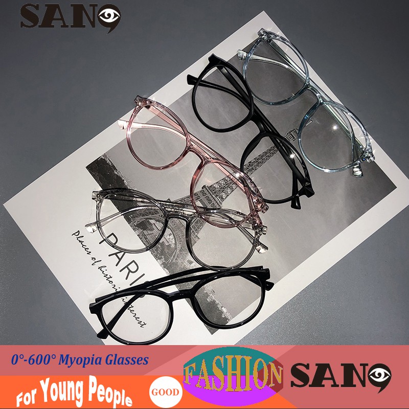 【0°400° Myopia Glasses】Student Eyeglasses Women/Men Clear Lens