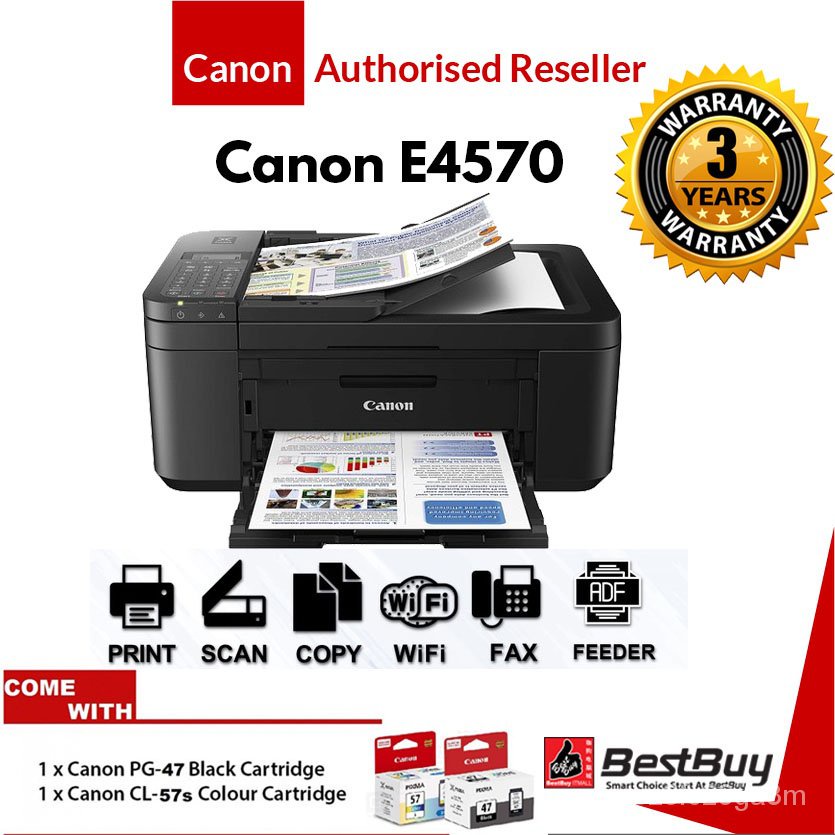 Canon Pixma E4270/E4570 WiFi Inkjet Printer (Print,Scan,Copy,WiFi,Fax