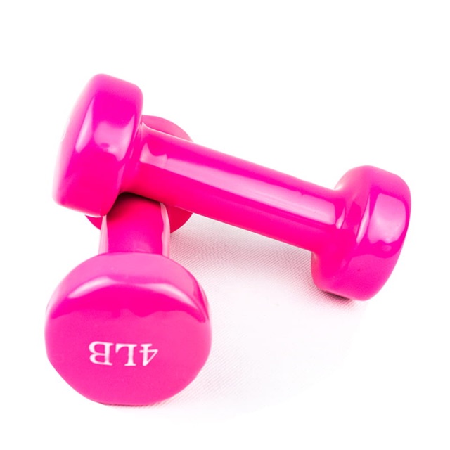 pink dumbbell set