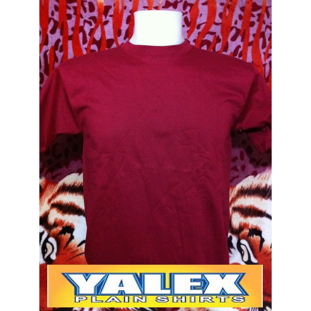 COD Yalex Plain Shirt ( Maroon / Roundneck )-NO MINIMUM- | Shopee ...