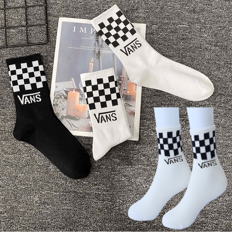 Vans Socks Korean Iconic Socks For Men Checkered Mid Cut Socks For Men