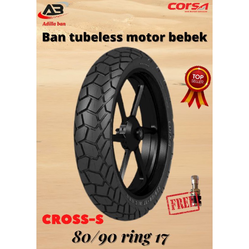 Tubeless Motorcycle Duck Tire CORSA CROSSS 80/9017 FREE TUBELESS