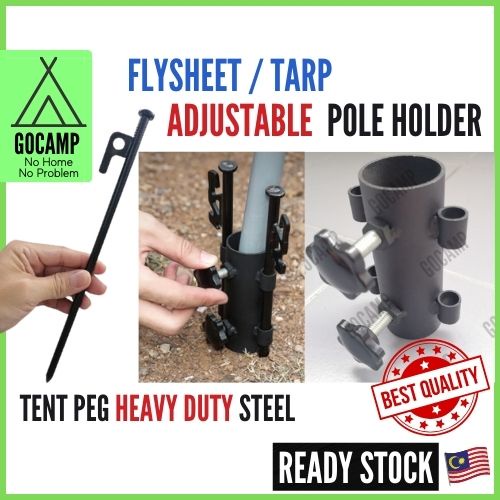 Adjustable Tent Pole Holder Stabilizer Awning Tarp Flysheet Rod Post