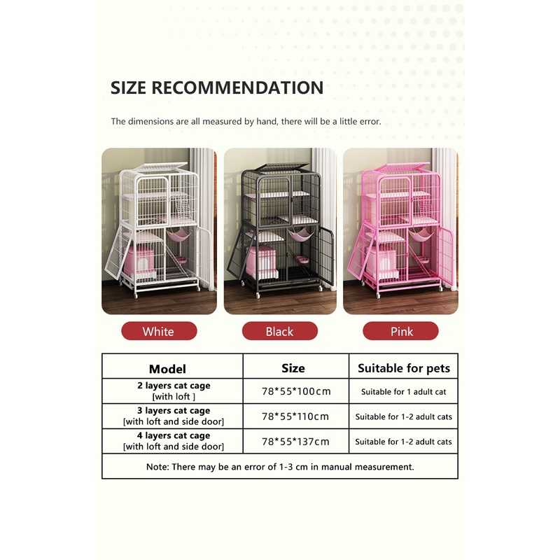 Cat Cage Villa large free space household cat cage indoor three-layer cat house with toilet #9