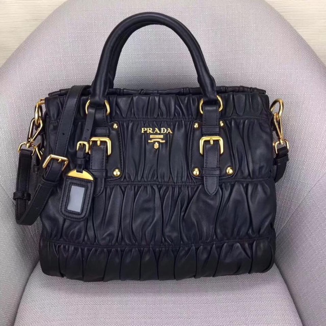 prada gaufre leather chain bag