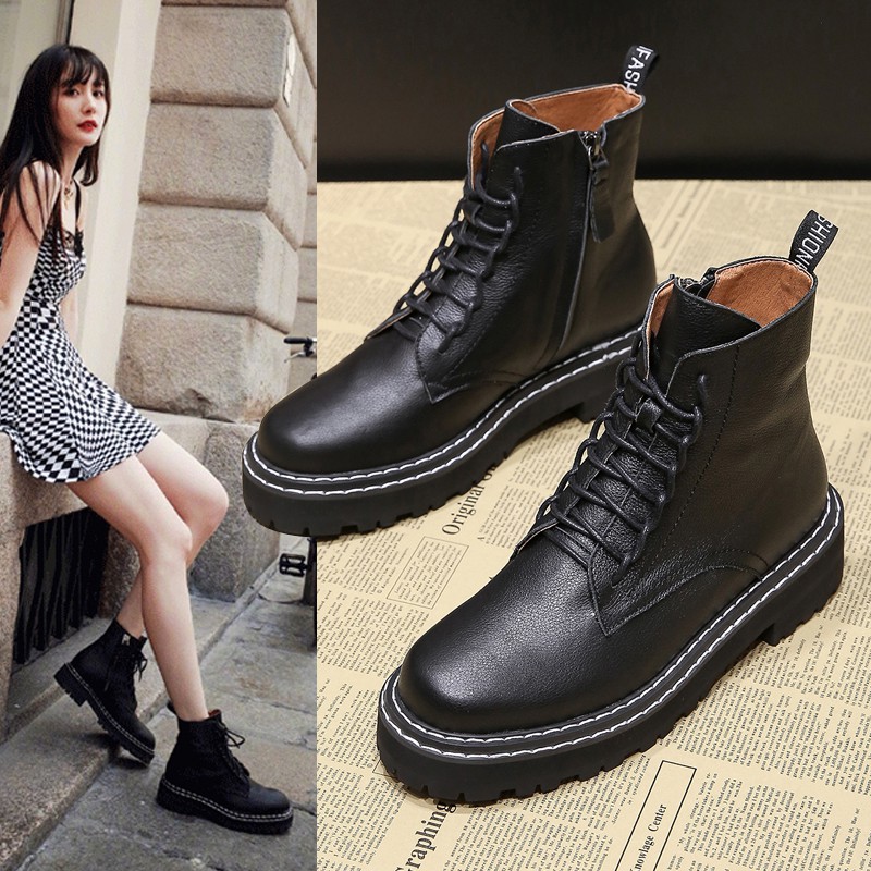 fashion high quality martin boots leather short martin british casual boots